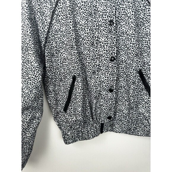 Allfenix White Leopard Print Cropped Full Zip Jacket Anthropologie Medium - Picture 5 of 12
